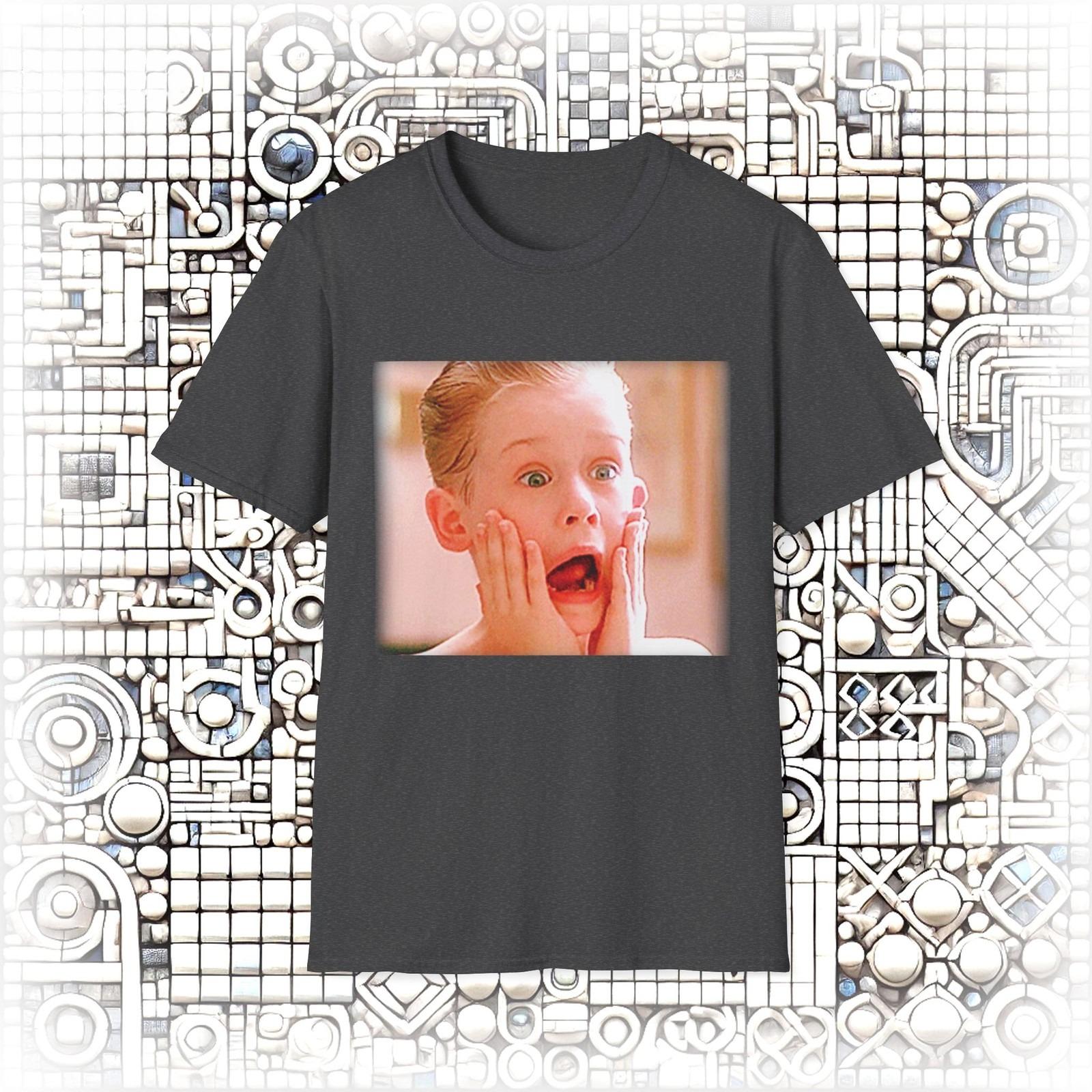 Home Alone Shocked Face Icon Woman Man TShirt Vintage Christmas High Quality Cotton Streetwear Graphic T Shirts Shortsleev S