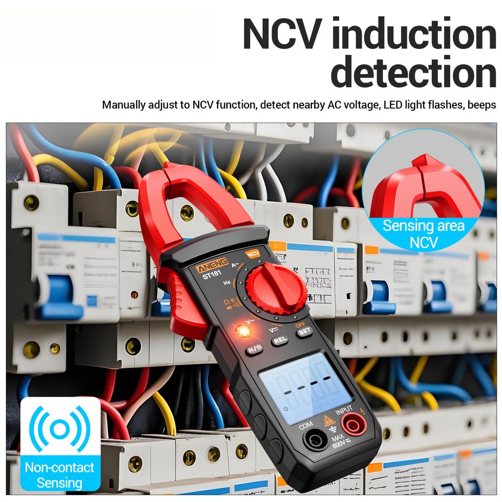 ANENG ST181 Digital Clamp Meter Multimeter 4000 Counts NCV Measures Tester AC/DC Voltage Capacitance Resistance Tools