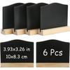 Pacote com 6 Mini Quadros-Negros, Quadros-Negros de Giz para Anotações na Cozinha Com Suportes 10x7,2cm Quadro-Negro Pequeno