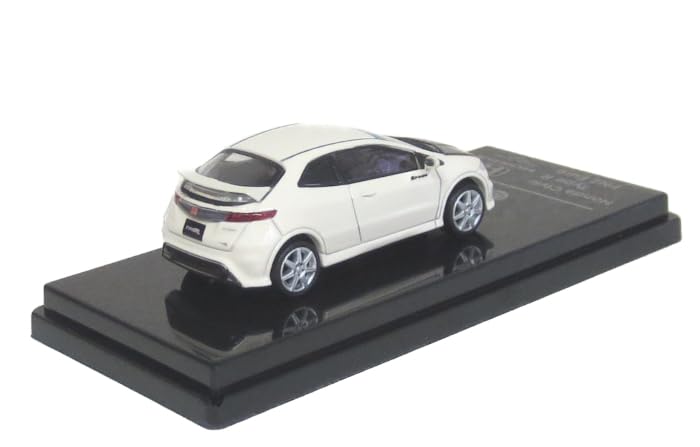 PARAGON scale Honda Civic Type R FN2 Euro 2007 White with Carbon Fiber Hood Finished Model 1/64 (RHD) -