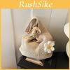 Woven Straw Bag Large Capacity Open Top Shoulder Bag For Daily Use