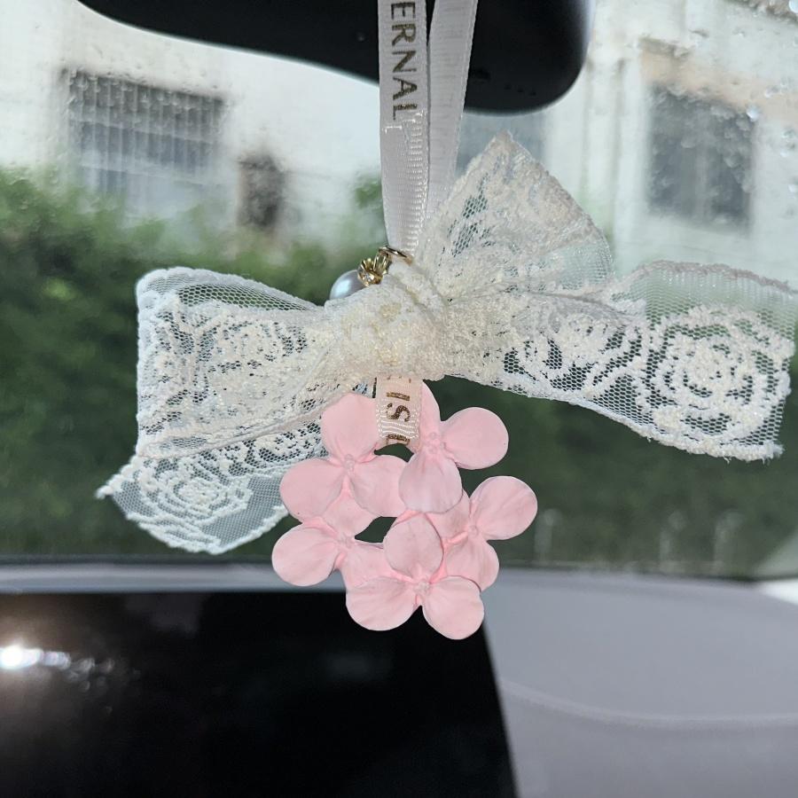 1pcPink Flower Car Air Freshener Hanging Decoration Bathroom Bedroom Wardrobe Plaster Pendant Diffuser Stone Wedding Gift Lace P