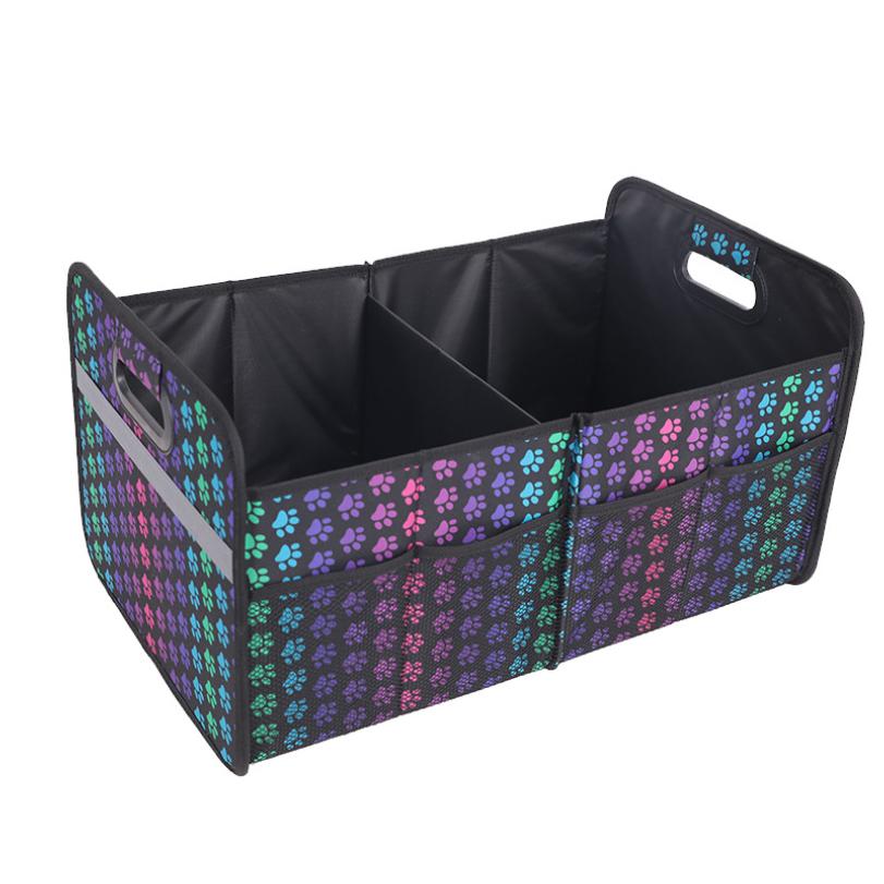 Boîte de rangement de voiture Pliable Organisateur de voiture Tissu Oxford Grande capacité Boîte de rangement de coffre