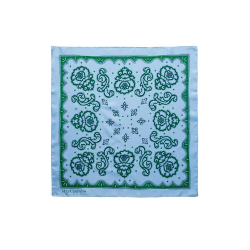 

MAYA SAPANA Printed Silk Square Mini Scarf - Summer Song Summer Song