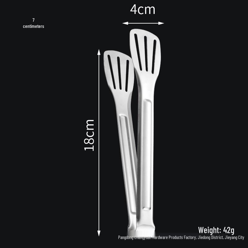 Stainless Steel Silicone Anti-Scald Food Tongs for Baking, Bread, Meat, Buffet, Three-Line Design