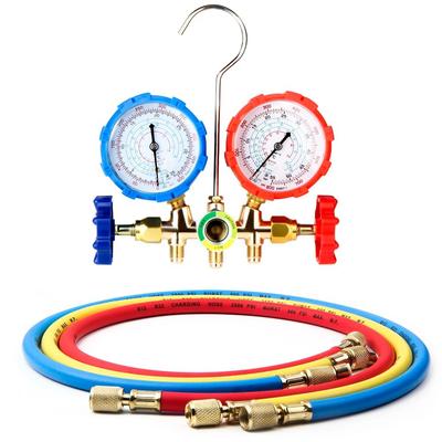 Set di Manometri per Collettori AC R32 410 22 134A Valvola a Doppio Manometro Kit di Ricarica Refrigerante Freon per HVAC