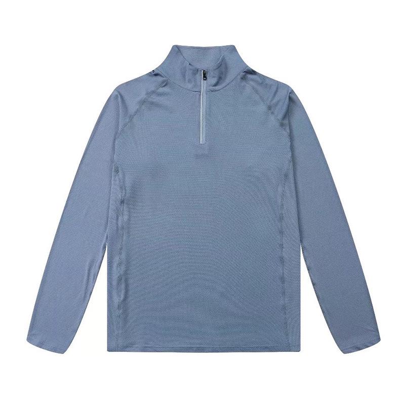 Men's Half-Zip Breathable Sweat-Absorbing Long Sleeve Sports T-Shirt for Running & Training