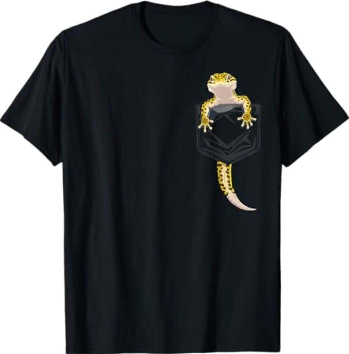 Cute Lizard Reptile Leopard Gecko Pocket T- Shirt S