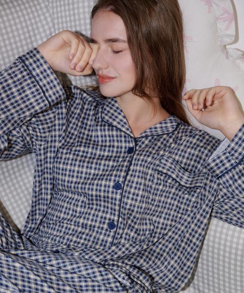 [OFF HOUR] Arden Peach Fluff Long Sleeve Pajama Set [Shipped from Korea] 100% Authentic