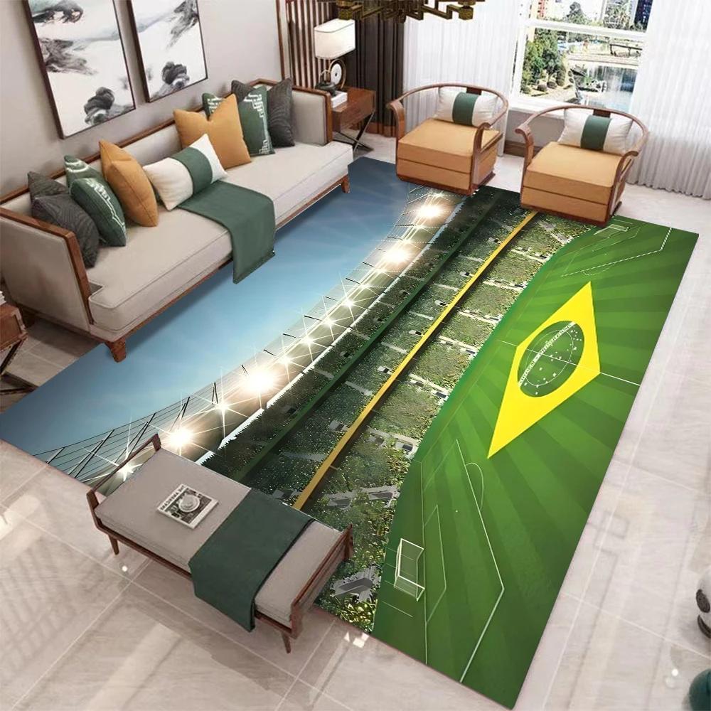 Football Area Rug Soccer Ball Sports Rugs for Living Room Floor Mat,Competitive Games Carpet,Home Decor Non-Slip Carpet for Home