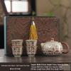 Dunhuang Lotus Ceramic Tea Set with Xishi Pot & 4 Cups
