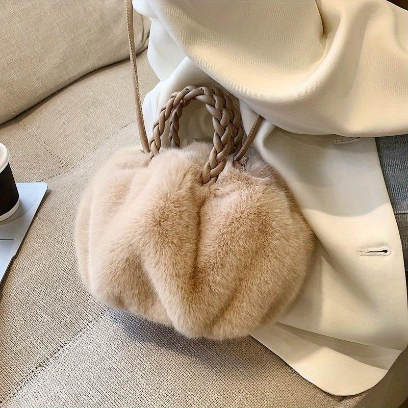 Chic Mini Plush Handbag & Crossbody Bag, Soft Fuzzy Purse with Top Handle, Ideal for Teen Parties, Outings, School, Everyday Use