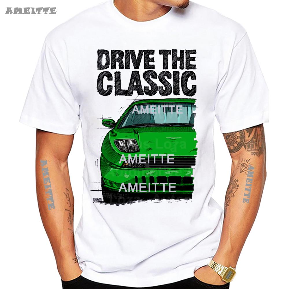 Newest Summer Men Short Sleeve Classic Fiats Coupe Color Bumper Grille Version T-Shirt Boy White Tees Legend Car Design Mans Tops