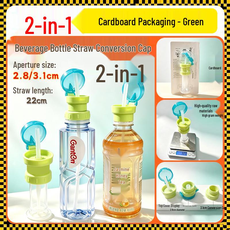 Child-Safe Universal Straw Adapter for Beverage Bottles