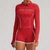 Athletic Womens Colorblock Yoga Jacket With Breathable Nylon Spandex For Running And Fitness