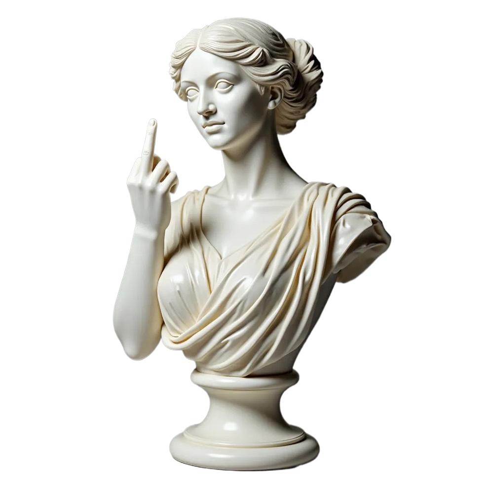 Vienna Goddess Middle Finger Funny Resin Statue Home Interior Garden Office Table Personalized Decorations Crafts Special Gifts