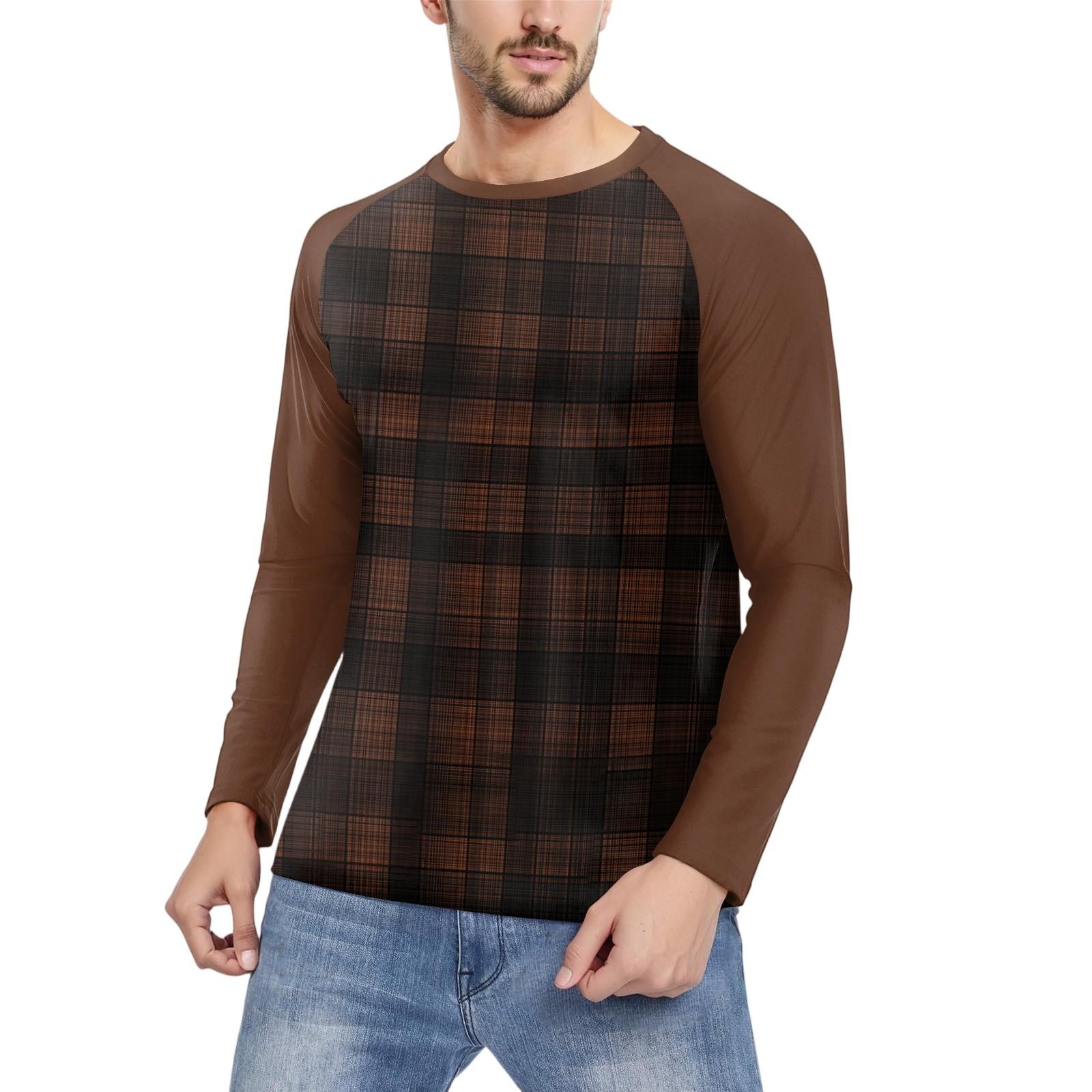 

Чоловічий модний спортивний топ з принтом реглан з довгим рукавом M чорний