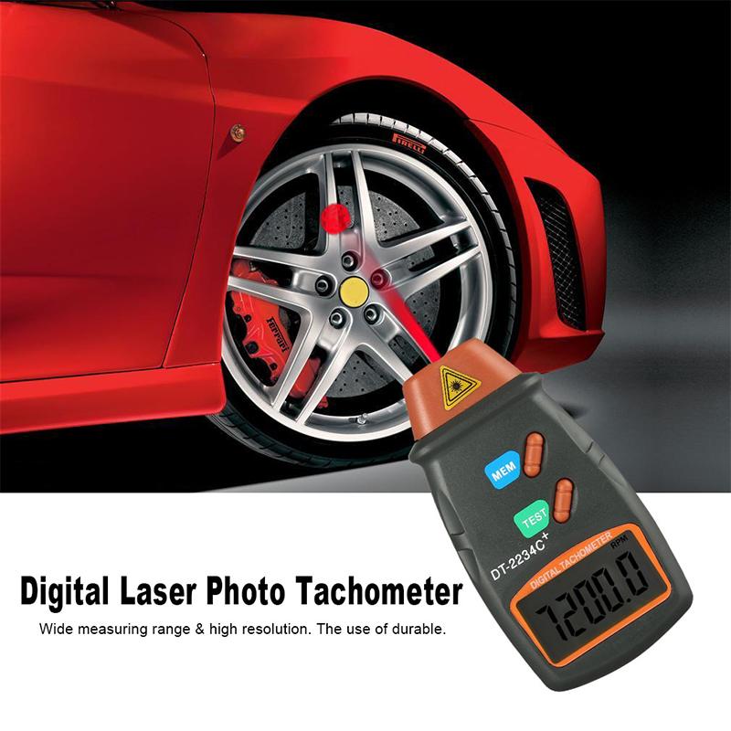 Digital Laser Tachometer Hour Meter Diagnostic Tool Non-Contact Motor Lathe Speed Gauge Revolution Spin Rpm Meter 1Pc