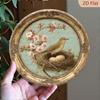 Vintage Metall Vogelnester Wandkunst mit Blumen Rustikale Heimdekoration 20x20cm