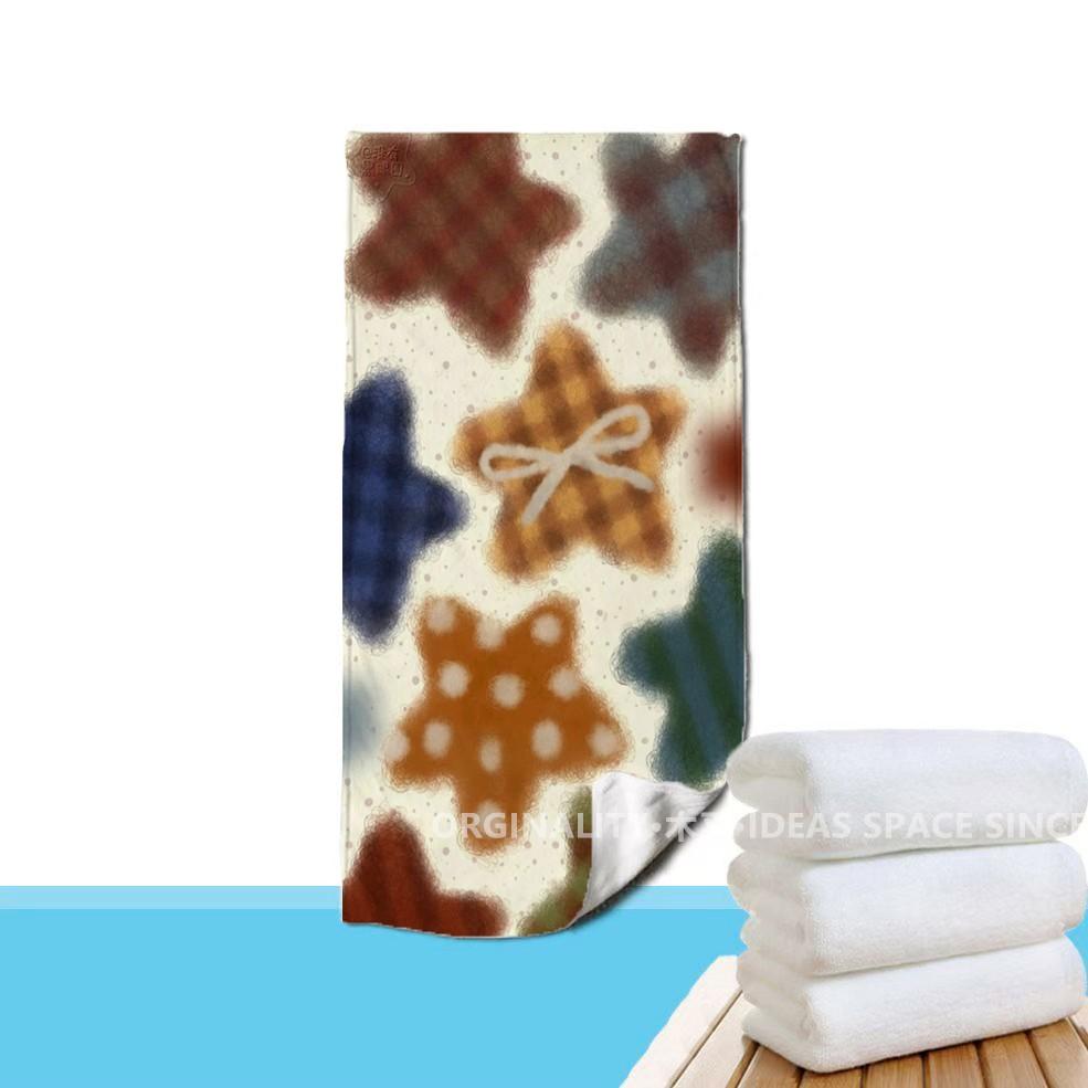 Cute Fuzzy Star Print Beach Towel Patterned Sunscreen And Windproof Suitable For Swimming Pool Camping Travel