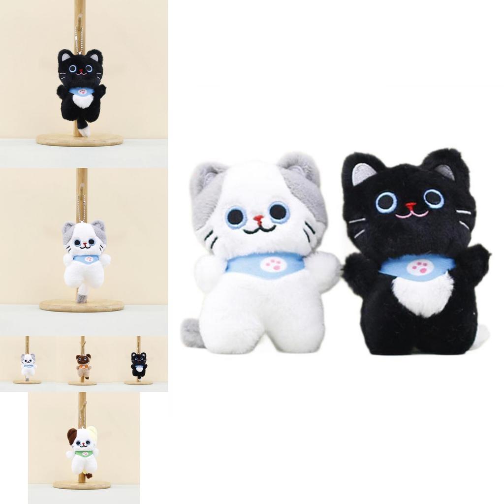 Adorable Mini Cute Cat Plush Toy Keychain Doll Soft Stuffed Animal Accessory