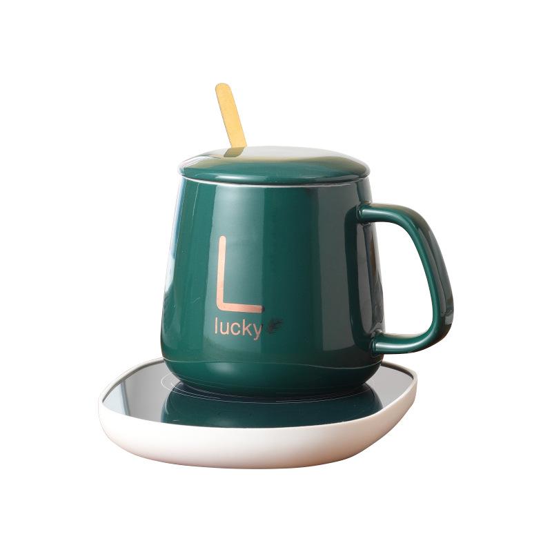 Ceramic Mug with Lid & Spoon: Printed Coffee & Water Cup for Home, Office, Couples & Women