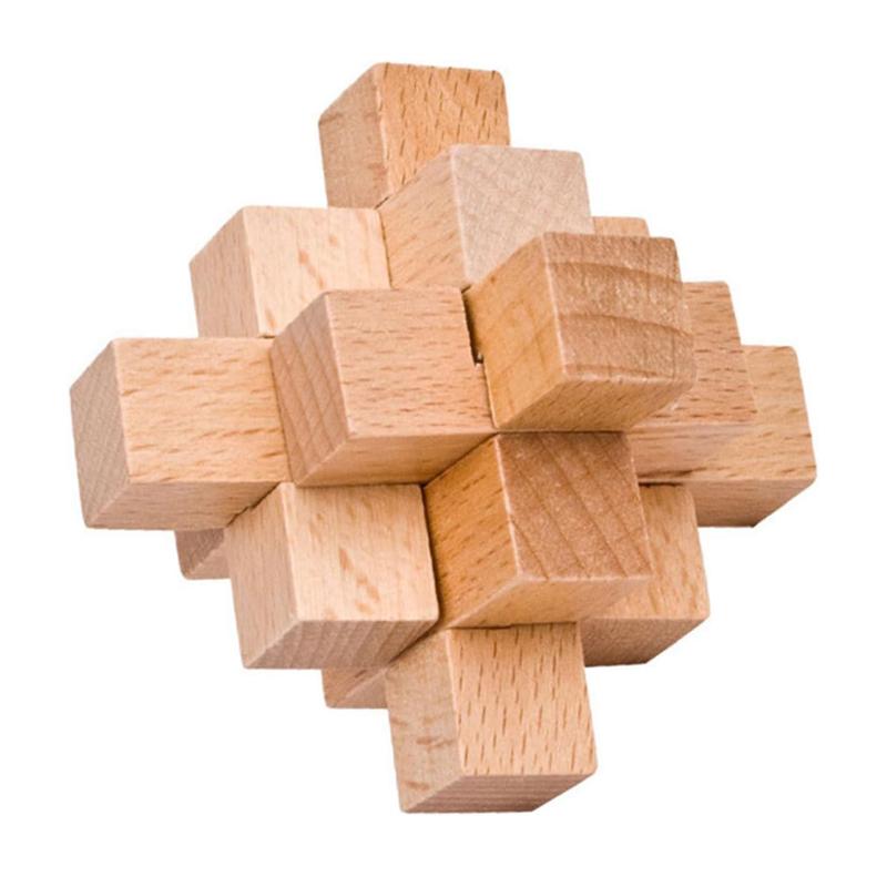Wooden LuBan Lock Brain Teaser Puzzles for Adults Kids Educational Gifts Removing Assembling Intellectual Toys IQ Challenge