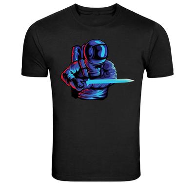 Astronaut Warrior Holding Futuristic Sword Graphic T-Shirt