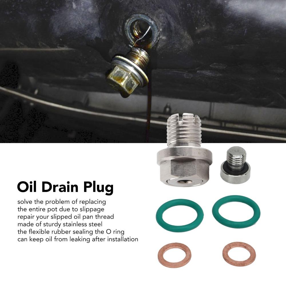 O-Ring Gasket Oil Drain Plug Kit Stainless Steel Self Tapping Plug  Automotive Use