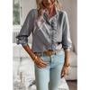 Women Long Sleeve Elegant Commuting Office Work Shirt Blouse Top
