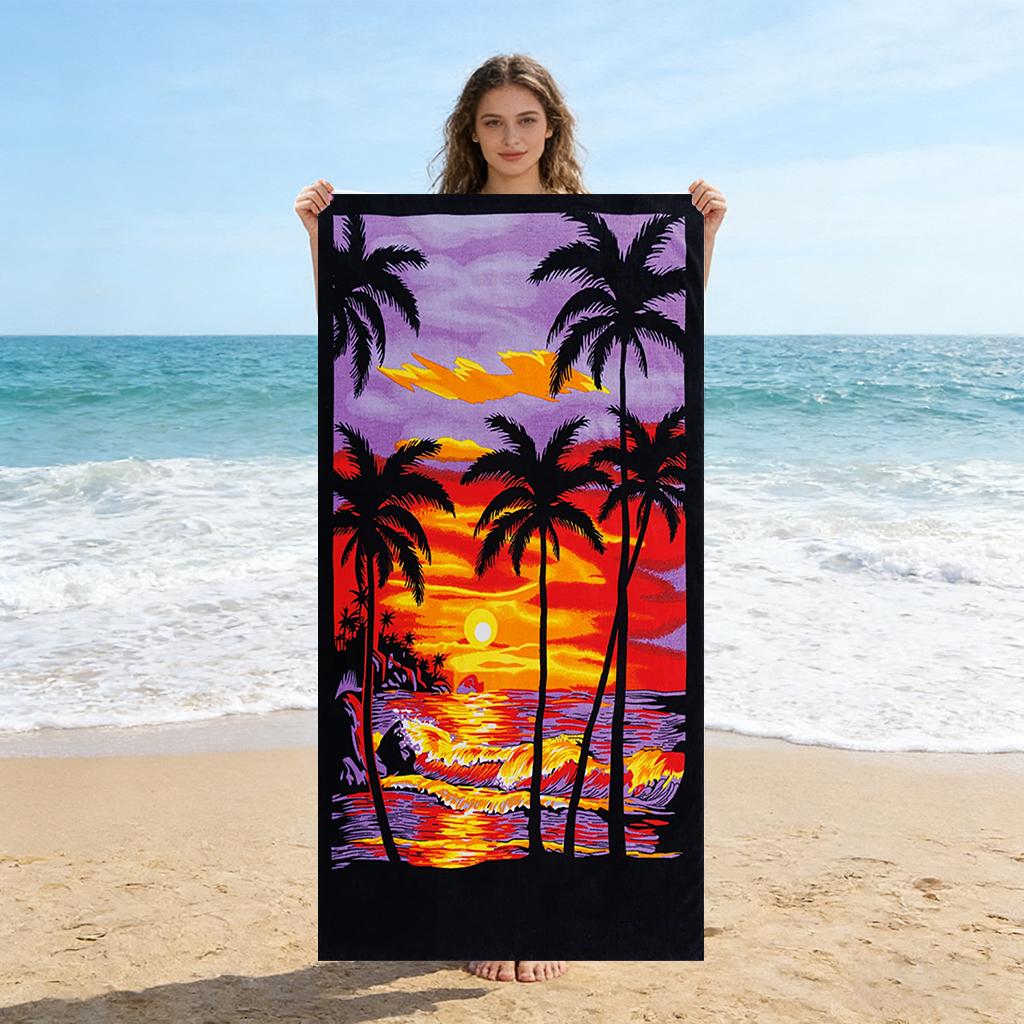 1 Stück Hawai-Landschaftsdesign Strandtuch Schnelltrocknend Großformat Geeignet für Strand Pool Sommer Lustiges Geschenk für Freunde Familien
