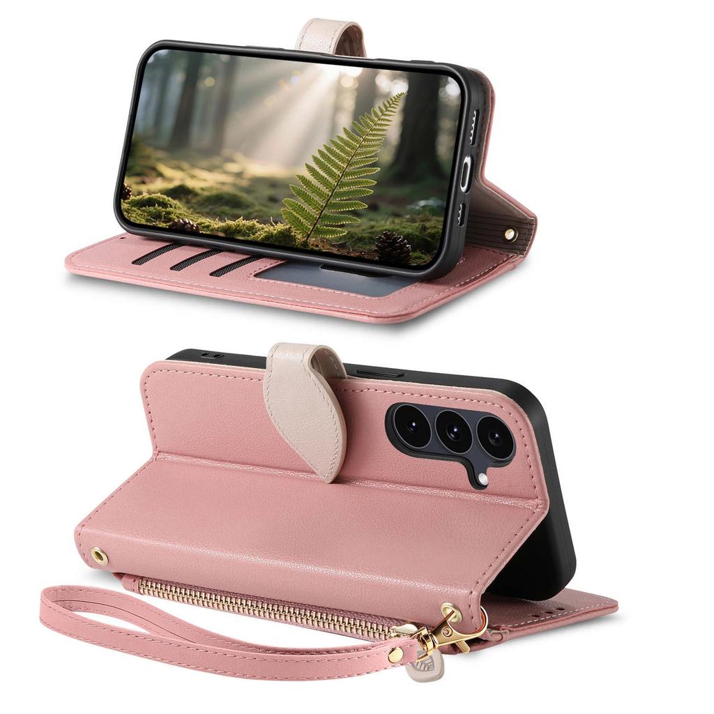 For Samsung Galaxy A06 4G/A06 5G Case Stand Wallet Calf Texture PU Leather Flip Phone Cover