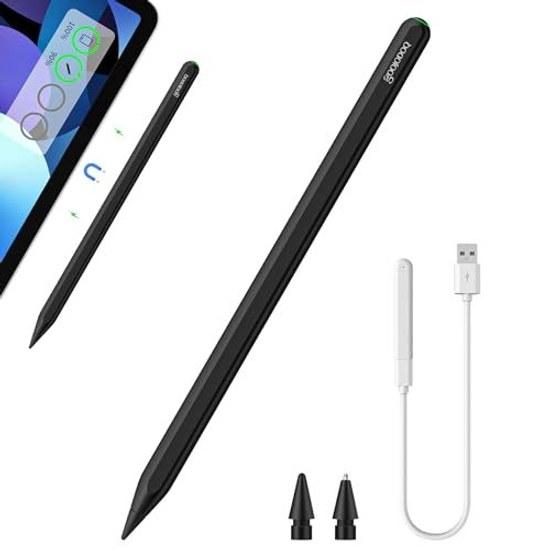 GOOJODOQ GD13+ Stylus Pen iPad Touch Bluetooth Pencil High Sensitivity Tilt Sensing Replacement Nib Included No Interruption Lightweight Matte Finish