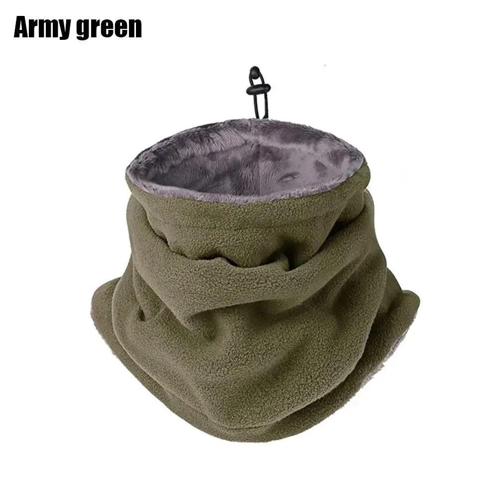 

1pc Winter Cycling Balaclava Fleece Neck Warmer Windproof Scarf Motorcycle Mask for Outdoor Camping Hiking Men Women Face Cover армія зелений колір