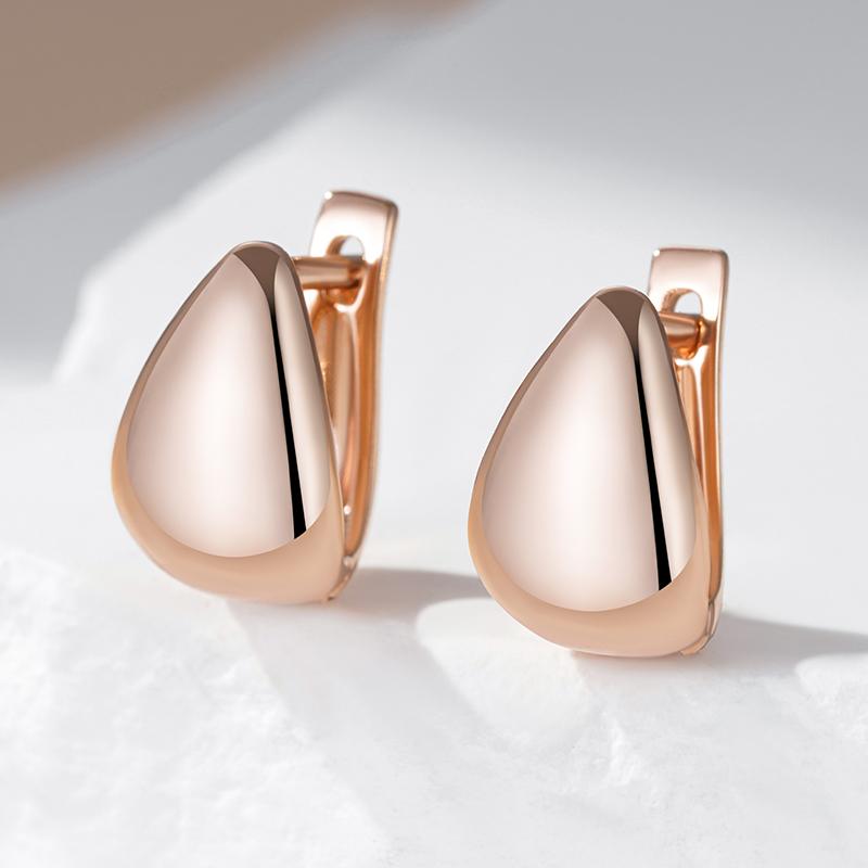 Modă Cercei Lungi Ovali Mari Maro Zircon Natural Pentru Femei Simpli Culoare Aur Roz Mireasă Nuntă Bijuterii Fine