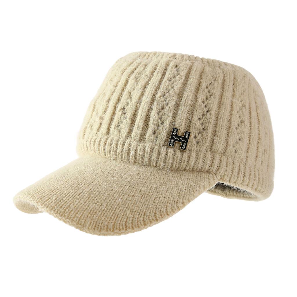 Winter Autumn New And Sky Top Knitted Hat Female Rabbit Fur Sports Hat Cycling Windproof Warm Wool Hat Windproof Thick Warm Hat For Skiing Running