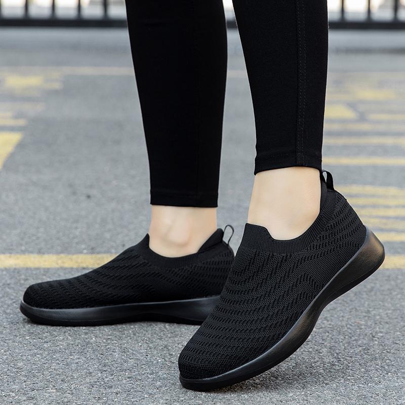 2025 men's shoes casual shoes summer new comfortable one-pedal shoes women's flying woven breathable running sneakers trendy shoes