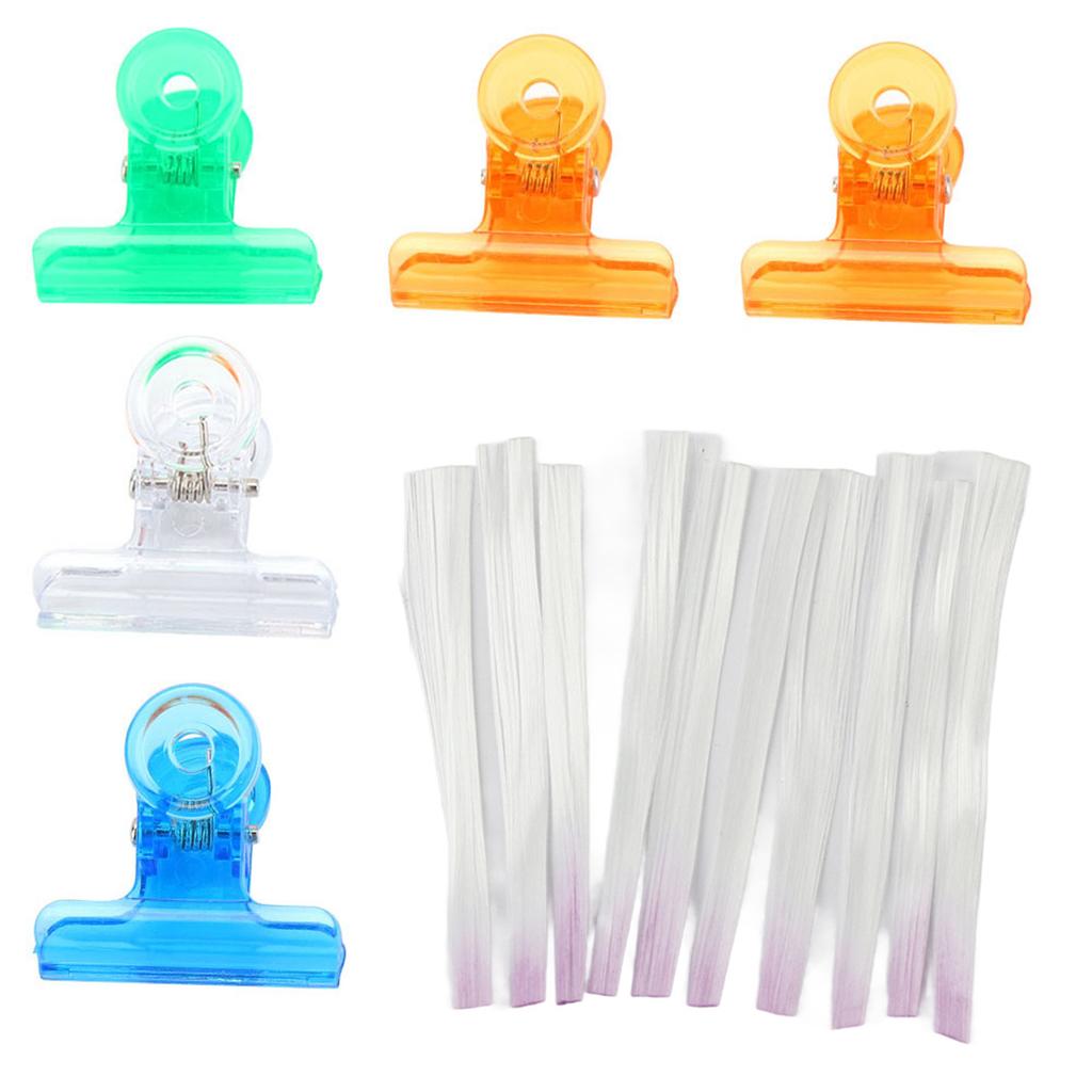 10pcs Nail Extension glass Manicure Extend Form Acrylic Tips 5pcs Nail Art Clamps