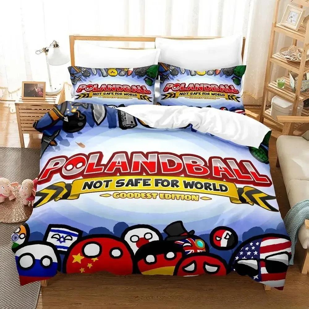 2024 New Countryball Polandballs Bedding Set Single Twin Full Queen King Size Bed Set Adult Kid Bedroom Duvet cover Sets Cartoon