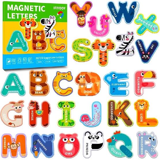 Alphabet Magnet, Fridge Magnets for Toddlers or Kids, Magnetic Alphabet Letters, ABC Magnets for Toddlers Refrigerator, Baby Fridge Magnet Uppercase Letter