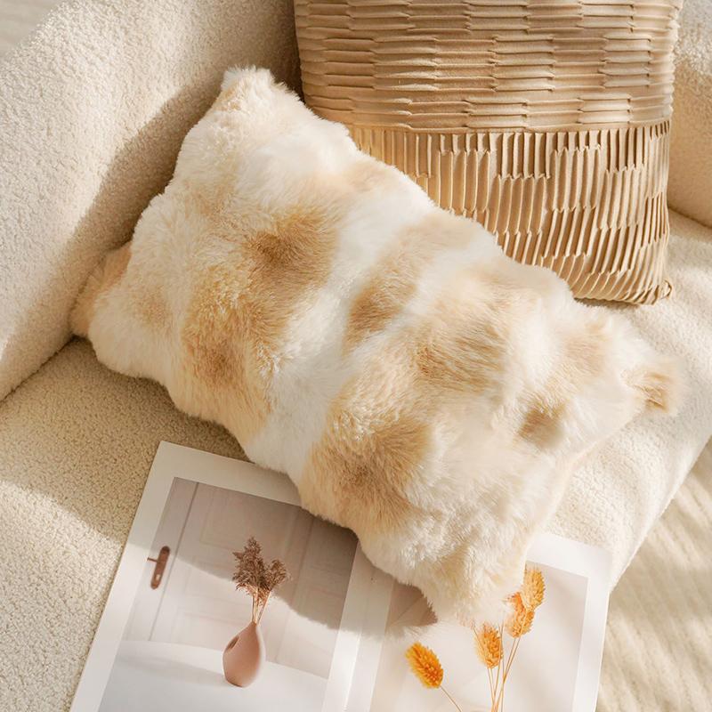 30x50/45x45CM Cute Sheep Throw Pillow Cover Simple Brown Cartoon Stamping Waist Cushion Cover Decor Home Decorative Pillowcase