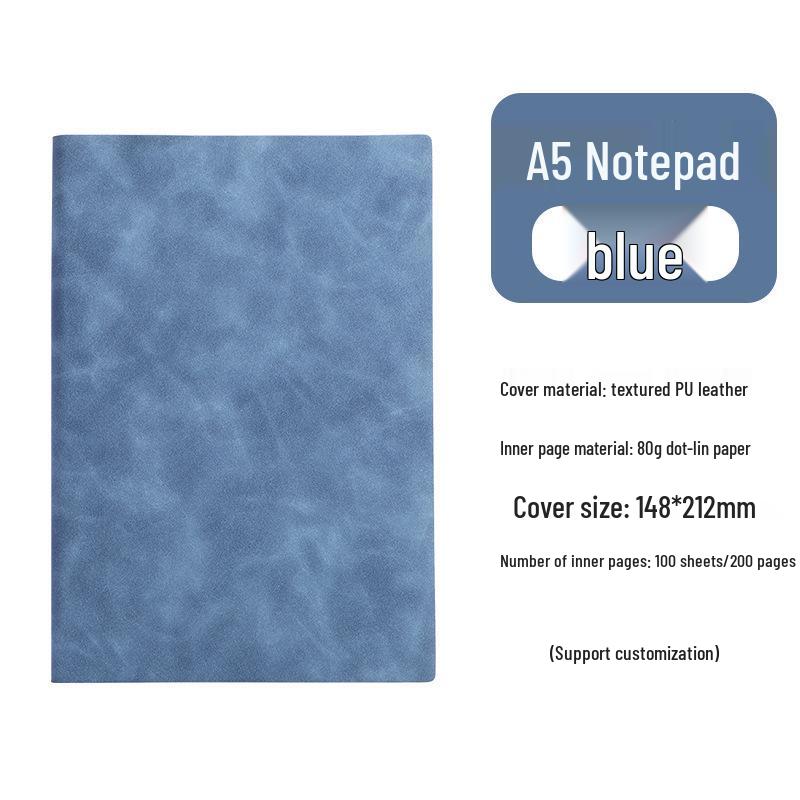 Custom Logo A5 Soft Leather Notebook - Business Meeting Diary with Buckle Cover for Adults