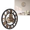 Large 3D Retro Wall Clock 34CM Vintage Wooden Gr Wall Clock Numerals Industrial   Clocks for Home Living Room Decoration