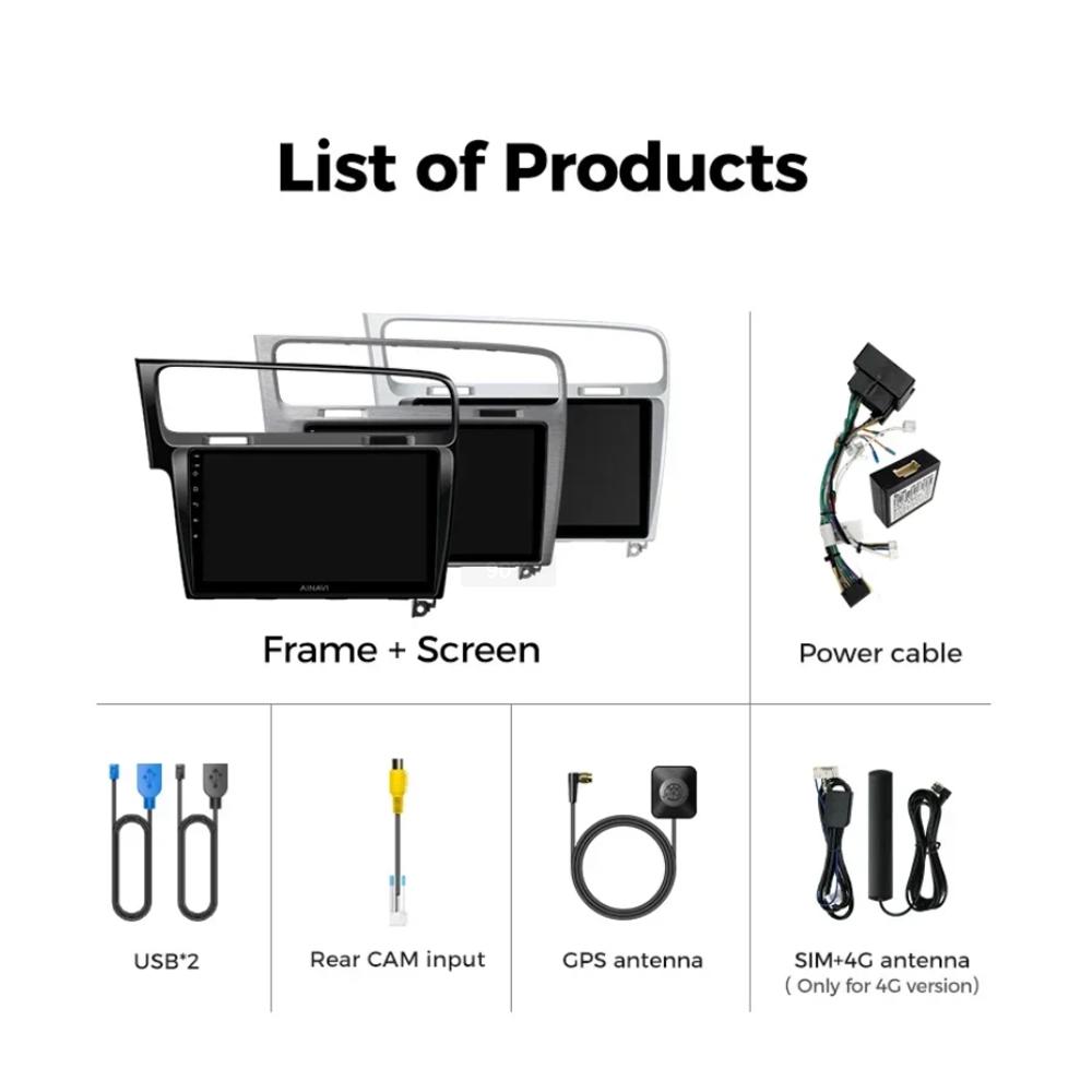 For Volkswagen VW Golf 7 MK7 GTI 2011 - 2021 Car Radio carplay screen HD Multimedia Android 14 GPS Stereo New Video Player