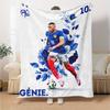 Star Player Kylian Mbappé Blanket Comfortable Great for Office Couch Bed for All Seasons Playful Design Best Holiday Gift for Friends Family