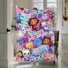 Cute Cartoon G-Gabbys Dollhouses All-Season Soft Comfortable Personalized Printed Fleece Blanket 1pc, Suitable for Sofa, Bed Or Wall Decorat