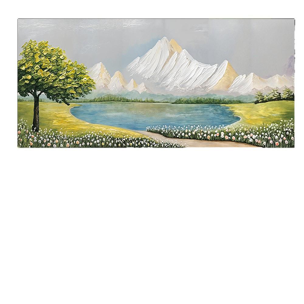 Póster de Papel Pintado Estilo Pintura al Óleo con Paisaje de Lago sin Marco para Decoración de Sala de Estar/Dormitorio