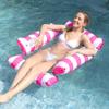 New Inflatable Four-tube Deck Chair with Mesh, Floating Bed, Water Play Hammock, Striped Foldable Mesh Floating Chair