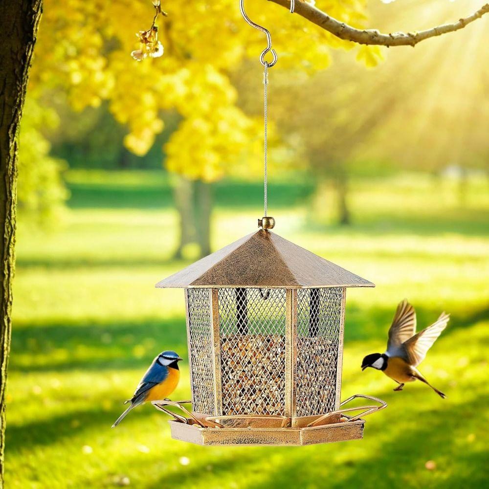 Iron Bird Feeding Equipment Heavy Duty Bird Food Bowl Bird Raising Tool Garden Bird Feeder Porch