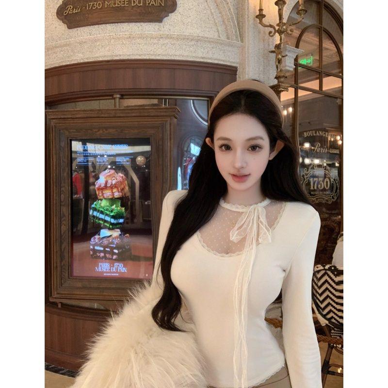 

Lace-Up Thermal Fleece Long Sleeve Solid Color Top with Patchwork Design M